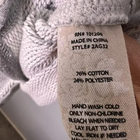 Soft Surroundings Womens Pullover Hoodie Sz XL Gray Pique Knit - Picture 13 of 16